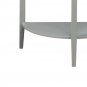 28 Inch Wooden Half Moon Console Table with Bottom Shelf, Gray