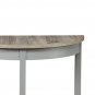 28 Inch Wooden Half Moon Console Table with Bottom Shelf, Gray