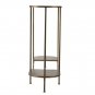 57 Inch Console Table, Oval, Steel Frame, Modern, Bronze Finish