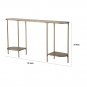 57 Inch Console Table, Oval, Steel Frame, Modern, Bronze Finish