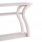 Rectangular Top Wooden Frame Console Table with 2 Bottom Shelves, Off White