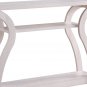 Rectangular Top Wooden Frame Console Table with 2 Bottom Shelves, Off White