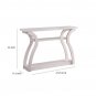 Rectangular Top Wooden Frame Console Table with 2 Bottom Shelves, Off White