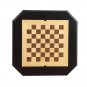 31 Inch Chess Game Table With Clipped Corners, Brown