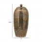15 Inch Aluminum Urn, Lidded Top, Hammered Texture, Antique Gold Finish - BM302581
