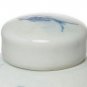 8 Inch Lidded Ginger Jar, Painted Koi Fish, White Blue Porcelain, Set of 2