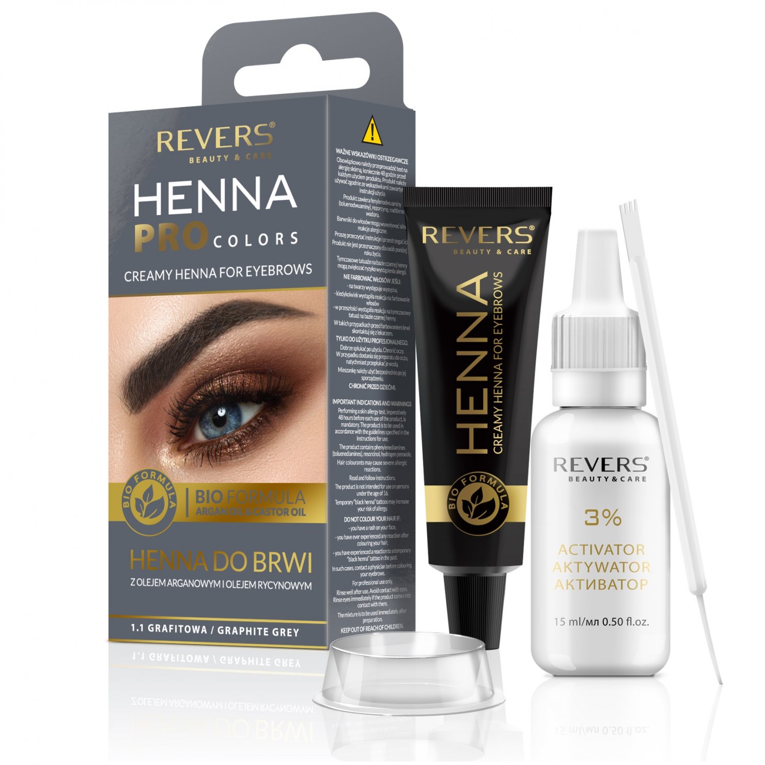 Henna for eyebrows Bio Formula Creamy henna with Argan oil & castor oil 1.1 Grey