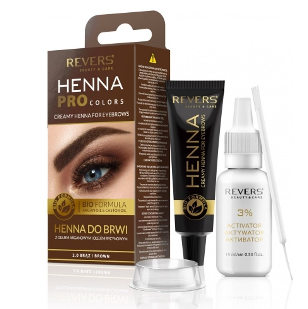 Eyebrow dye Bio Formula Creamy henna with Argan oil & castor oil 2.0 Brown