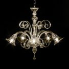 Tintoretto Murano chandelier 5 lights fume'