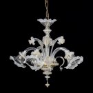 Helen mignon Murano chandelier 5 lights crystal gold white
