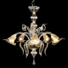 Ca' Fenice Murano glass chandelier hand made classic gold 5 lights