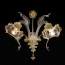 Ca venier Murano wall lamp 2 lights amber and crystal