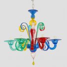 Demetra Murano chandelier multicolor 6 lights