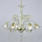 Tintoretto Murano chandelier 5 lights crystal gold