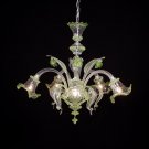 Murano chandelier Ca'Venier ceilling 5 arms green and crystal