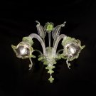Ca venier Murano wall lamp 2 lights green and crystal