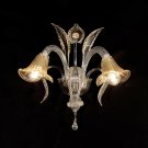 Ca' Fenice Murano wall lamp 2 lights crystal gold