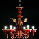 Imperiale chendelier 6 lights red gold