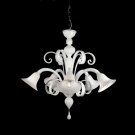 Tintoretto Murano chandelier 5 lights white