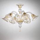 Tintoretto Murano ceilling 6 arms crystal gold