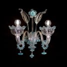 Imperiale wall lamp 2 lights light blue and crystal