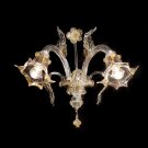 La Giudecca original Murano wall lamp 2 lights crystal gold
