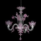 Muranese chendelier 3 lights pink and crystal
