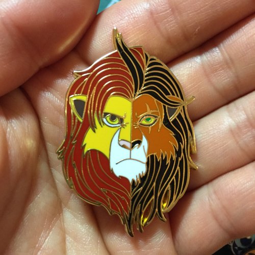 FLAWED ENAMEL PIN (SIMBA & SCAR)