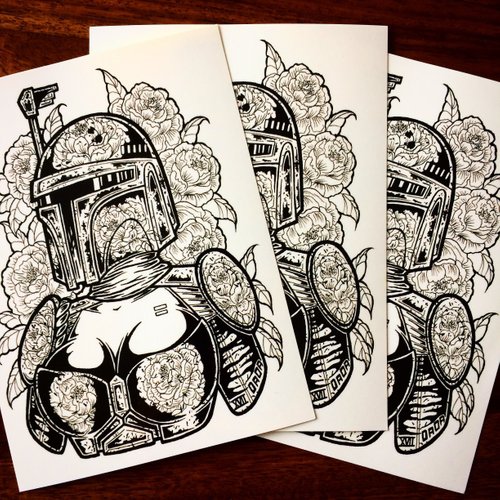 "BOBA FETT" GLOSSY STICKER