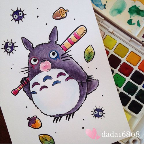 "DADA'S LITTLE TOTORO" ORIGINAL ARTWORK