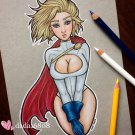 "POWER GIRL" ORIGINAL ARTWORK "POWER GIRL" ORIGINAL ARTWORK