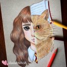 “HERMIONE & CROOKSHANKS” ORIGINAL ARTWORK