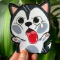 "HUSKY SPLAT!†CUTE EYES VINYL STICKER