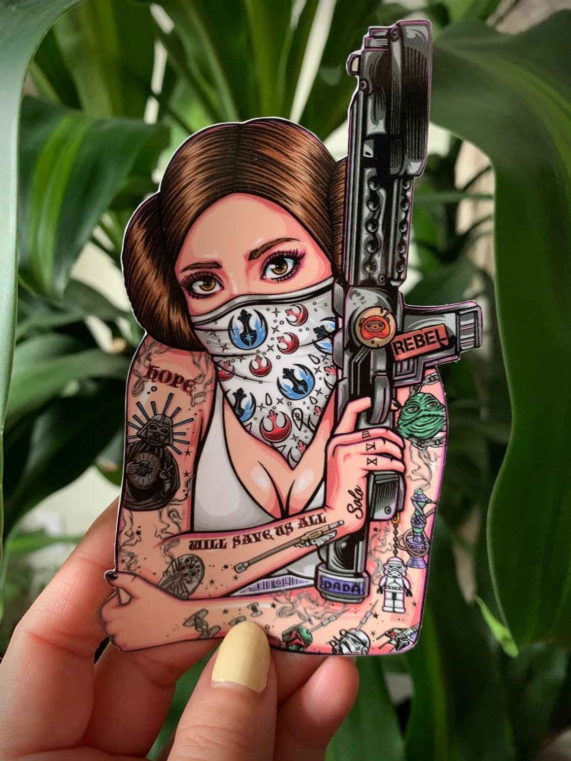 "TATTOOED LEIA&acirc;�� WITHOUT BACKGROUND VINYL STICKER