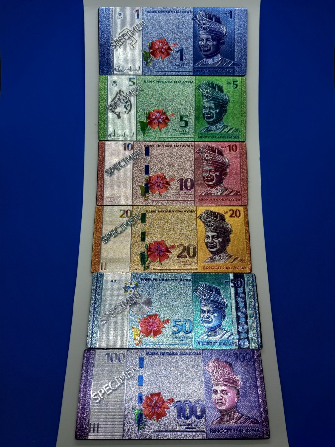 Malaysia Ringgit Specimen Money Flexible Fridge 6 Currency