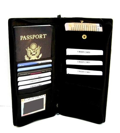 Passport Travel Ticket Boarding Pass Holder Leather ID Money Card ...