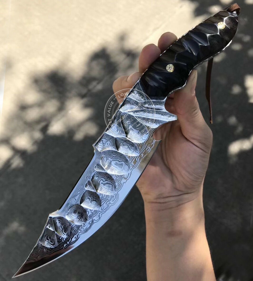 JAPANESE DAMASCUS VG10 HUNTING CAMPING KNIFE FIXED BLADE RESCUE KNIFE