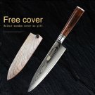 8'' Chef Knife Japanese VG10 Damascus Stainless Steel Kitchen with Wood Sheath