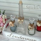Paris Eiffel Tower Family of 3 Unity Ceremony Sand Set. White Rustic Wedding Ceremony Set.