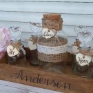 Rustic Wedding Unity Sand Ceremony. Personalized Family Sand Ceremony Set for 4 Family Members