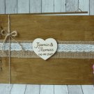 Wooden Wedding Guest Book 30 Sheets. Rustic, Customized.