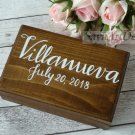 Wedding Ring Box. Ring Bearer Box, Rustic Ring Holder. Wooden Wood Double Pillow Ring Box.