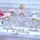 Wedding Sand Ceremony for 4 Members. Heart Shaped Pourers. Blended Family Sand Set.