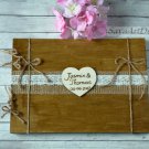 Wooden Wedding Guest Book 50 Sheets. Rustic, Customized Engraved.