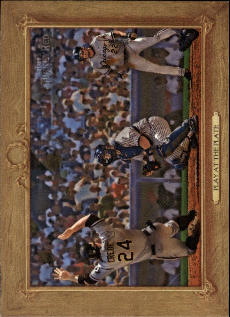 2007 Topps Turkey Red 13 Jorge Posada Play at the Plate CL