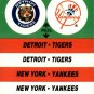 1988 Fleer Team Stickers 25 Detroit Tigers/New York Yankees/Stadium variation