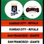 1988 Fleer Team Stickers 32 Kansas City Royals/San Francisco Giants/Yankee Stadium