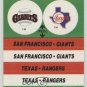 1988 Fleer Team Stickers 67 San Francisco Giants/Texas Rangers/Stadium variation