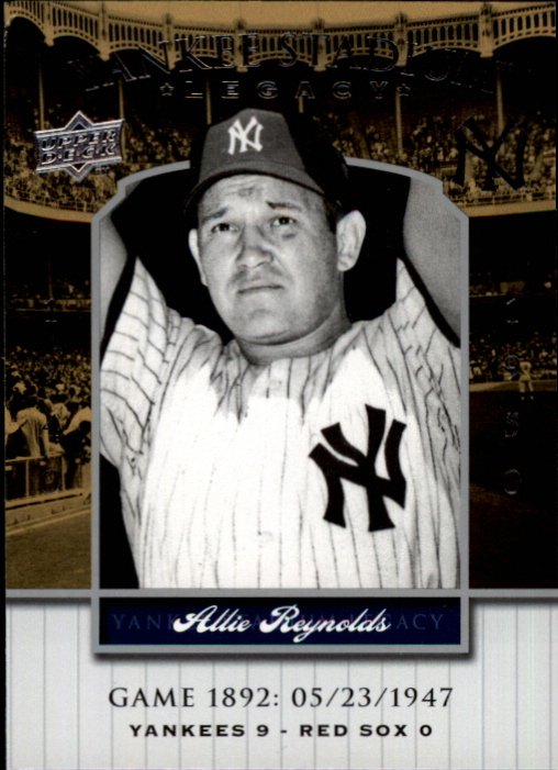 2008 Upper Deck Yankee Stadium Legacy Collection 1892 Allie Reynolds