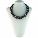 Lapis lazuli Necklace L~48 cm (lapis lazuli, coral and pearls)